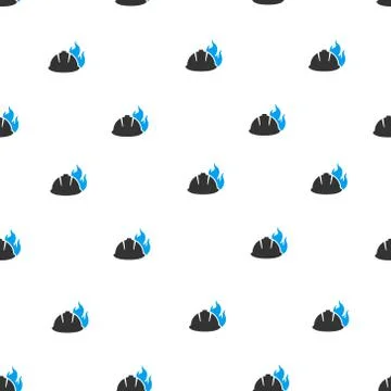 Fire Helmet Flat Vector Seamless Pattern Stock Illustration