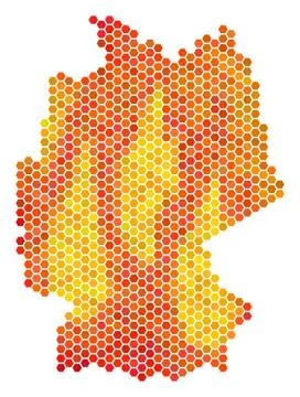 Fire Hexagon Germany Map Illustrazione stock