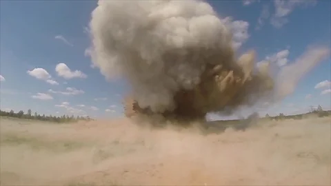 Fire in the hole Battle Group Poland Demolition Live-fire Training Stock Footage 75656296