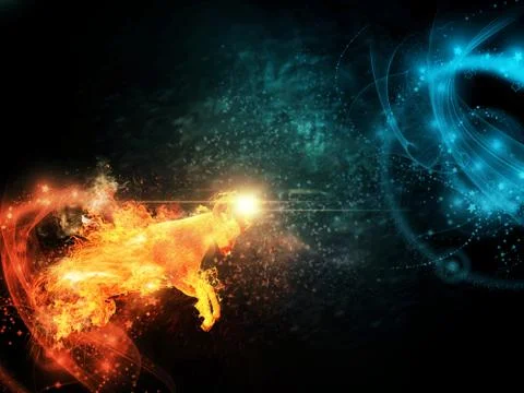 Fire Horned Sheep 스톡 일러스트