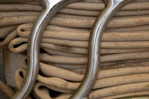 Fire hose close up Stock Photos