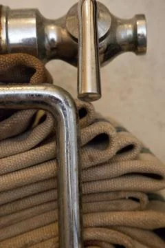 Fire hose close up Stock Photos
