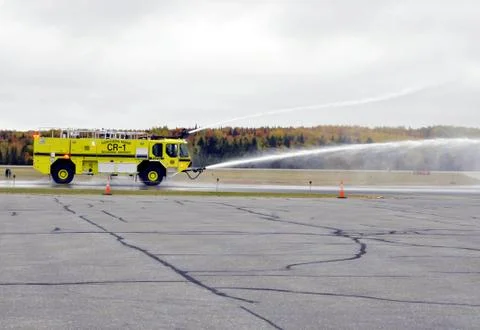Fire hose demonstration Stock Photos