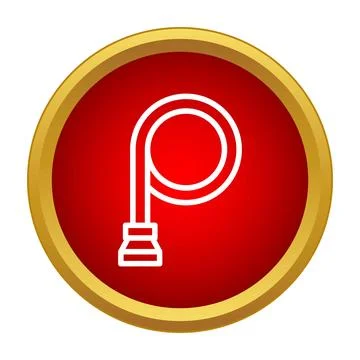Fire hose icon in red circle for safety design Stock Illustration
