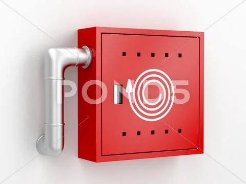 Fire hose reel cabinet Stock Illustration