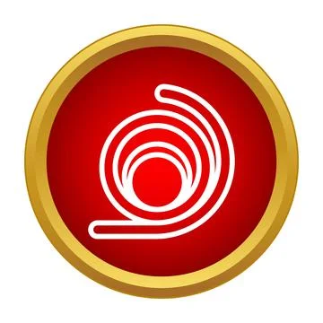 Fire hose roll icon inside red circle 스톡 일러스트