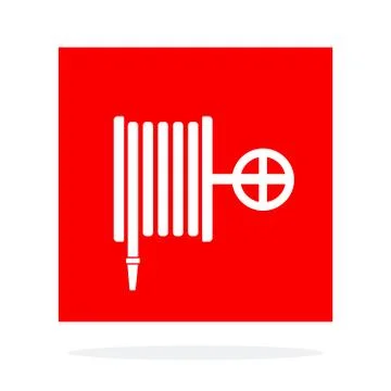 Fire hose wall plate flat isolated Stock Illustration