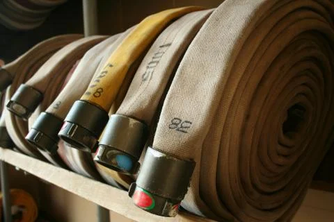 Fire hoses Stock Photos