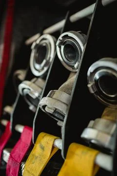 Fire hoses type b and c Stock Photos