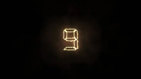 Fire hot 10 seconds number countdown timer into Stock Footage 196140163