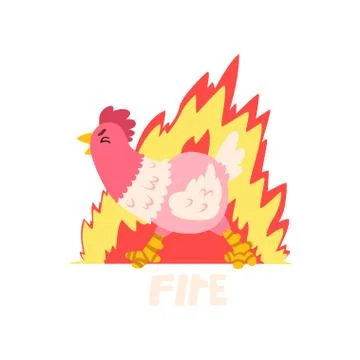 Fire hot chicken, creative logo design template vector Illustration Stock Illustration