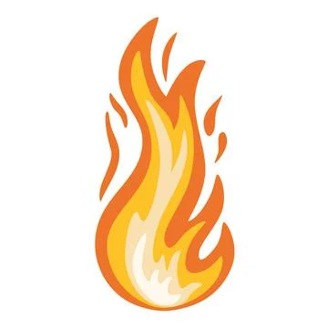 Fire. Hot flame symbol. Burning, blazing fire icon. Heat danger and caution s Stock Illustration