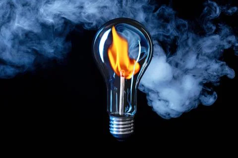 Fire hot idea to save electricity and ecology Stock Photos