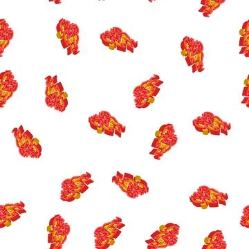 Fire hot isometric icon seamless pattern Stock Illustration