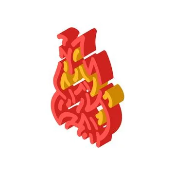 Fire hot isometric icon vector illustration Stockillustratie