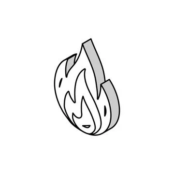 Fire hot isometric icon vector illustration 스톡 일러스트