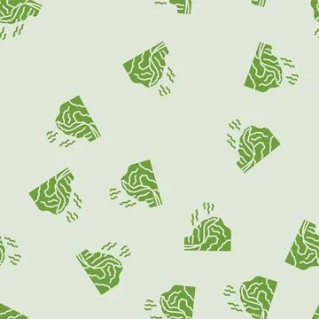 Fire hot volcano glyph seamless pattern Stock Illustration