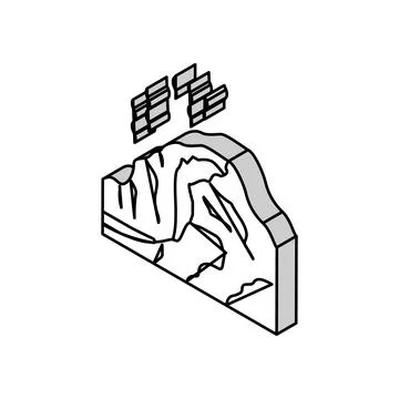 Fire hot volcano isometric icon vector illustration Illustrazione stock