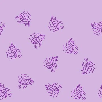 Fire hot volcano line seamless pattern Stock Illustration