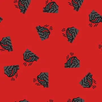 Fire hot volcano vector seamless pattern Stock Illustration