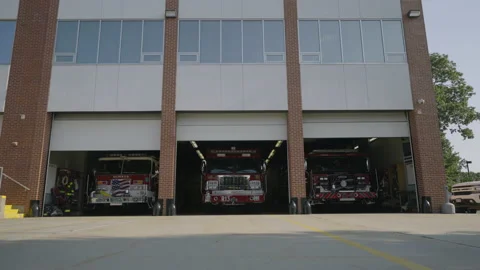 Fire house doors opening 動画素材 201508435