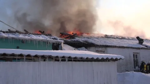 Fire. House. Explosion. War Stock Footage 85265003