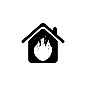 Fire in the house icon. Elements of real estate transactions icon for concept Stock Illustration
