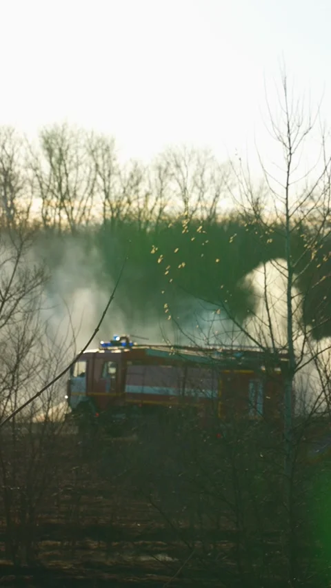Fire hydrant access, wildfire containment, fire brigade, thermal imaging cameras Stock Footage 282890671