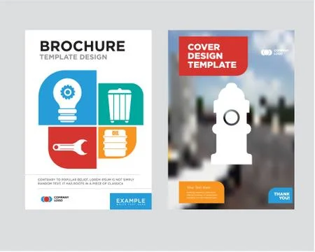 Fire Hydrant brochure flyer design template Illustrazione stock