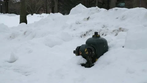 Fire Hydrant Buried in Snow 4K Stock Footage 150760976