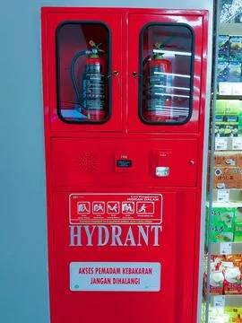 Fire Hydrant Cabinet - Safety Equipment Stock Photos