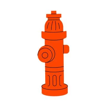 Fire hydrant. Cartoon firefighter emergency equipment for water supply Stock Illustration