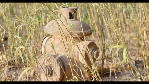 Fire Hydrant in Dry Grass for Mindfulness Background Use Stock Footage 327801797