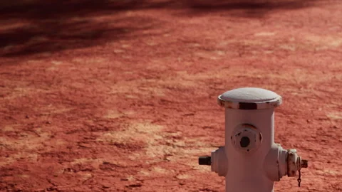 Fire hydrant on dry ground during daylight hours Stock Footage 344278962