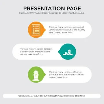 Fire hydrant, earthquake, order form presentation design template in orange,  Stock Illustration