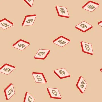 Fire hydrant emergency isometric icon seamless pattern Stock Illustration