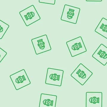 Fire hydrant emergency line vector seamless pattern Illustrazione stock