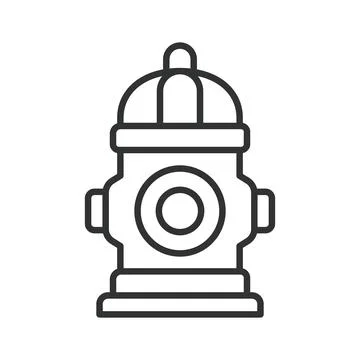 Fire hydrant for emergency water supply icon in line design. Safety, protection Stock Illustration