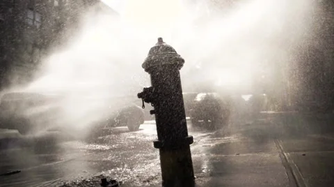 Fire Hydrant - establishing shot - brooklyn - NYC Stock Footage 67435534