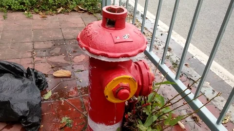Fire hydrant facilities leaking water Video stock 79996204