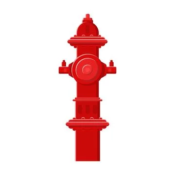 Fire Hydrant Flat Illustration. Clean Icon Design Element on Isolated White.. Stock Illustration