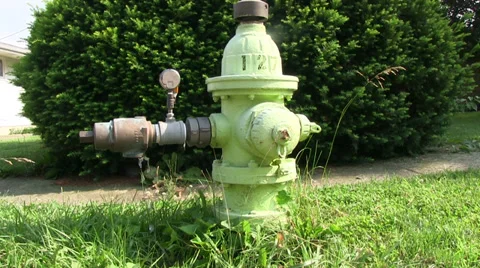 Fire Hydrant with a gauge Stock Footage 39817569