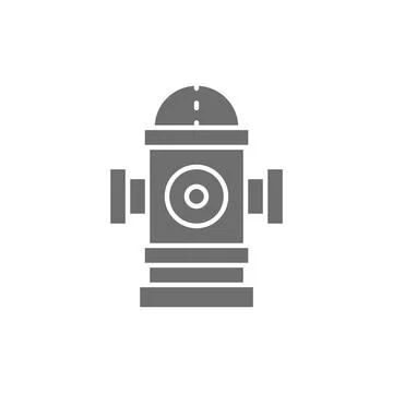 Fire hydrant grey icon. Isolated on white background Stock Illustration