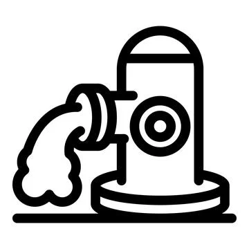 Fire hydrant gushing water for emergency firefighting response Stock Illustration