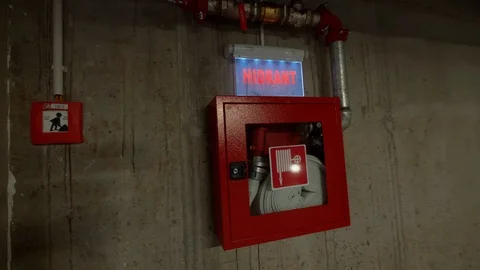 Fire Hydrant Hose, Danger, Building, Fire, 4K slow motion Stock Footage 127306463