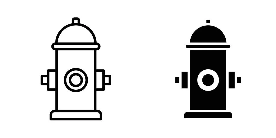 Fire hydrant icon for design projects and web UI Stock Illustration