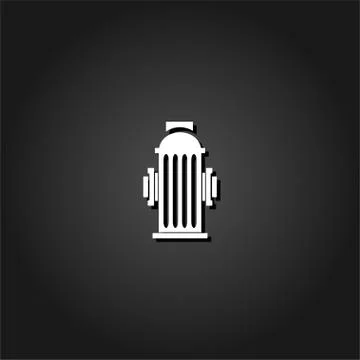 Fire hydrant icon flat Illustrazione stock