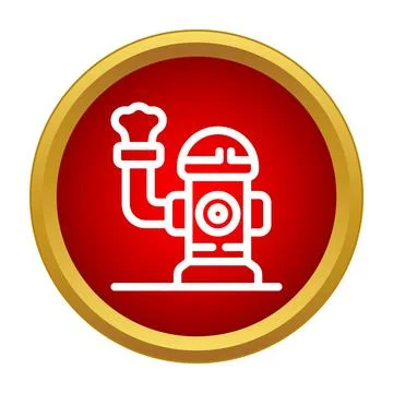 Fire hydrant icon on red circle background Stock Illustration