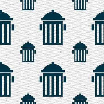 Fire hydrant icon sign. Seamless pattern with geometric texture. Vector Stockillustratie
