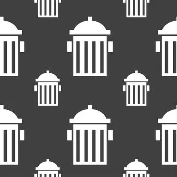 Fire hydrant icon sign. Seamless pattern on a gray background. Vector 스톡 일러스트